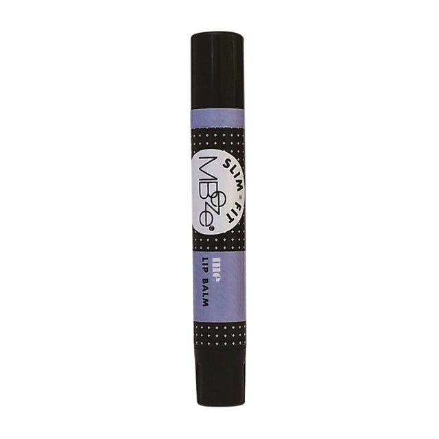 MBeze Slim-Fit It's Flavor Free For Me Natural Lip Balm, black twist-up plastic tube, front view